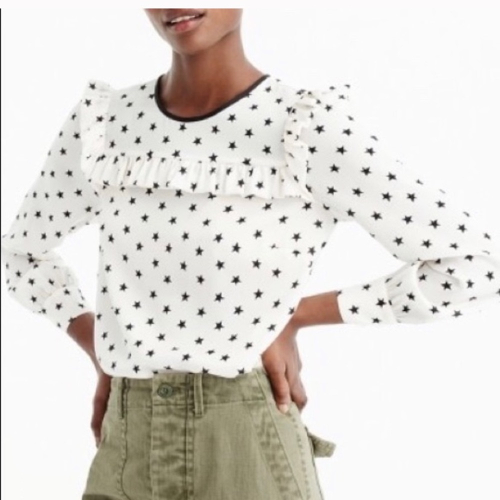 J.crew star ruffle blouse